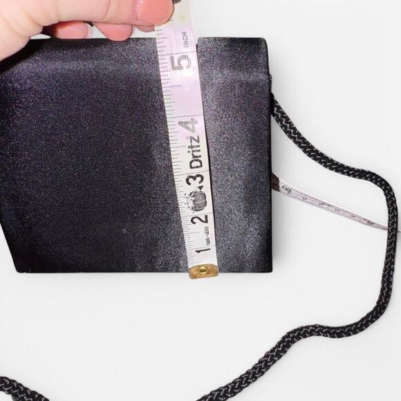 Black Satin Crossbody Small Purse - Picture 7 of 7